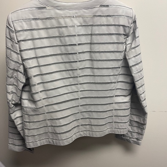 Brand New Lafayette light grey short Leather jacket with mesh strips. Sz 16 - Picture 5 of 6